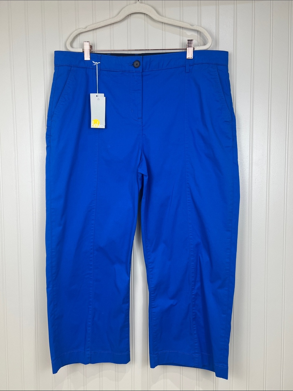 NWT Boden High Rise Wide Leg Cropped Cotton Twill Pants aside US 14